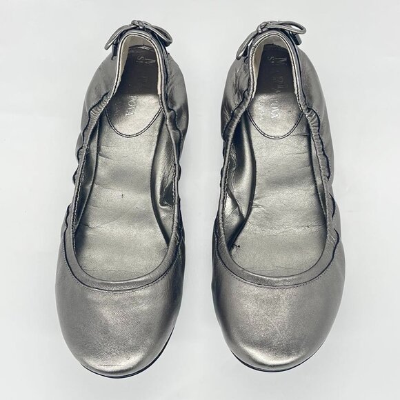 Cole Haan Maria Sharapova Bacara Air Ballet Flat Silver VGUC 8.5 B - Picture 1 of 5